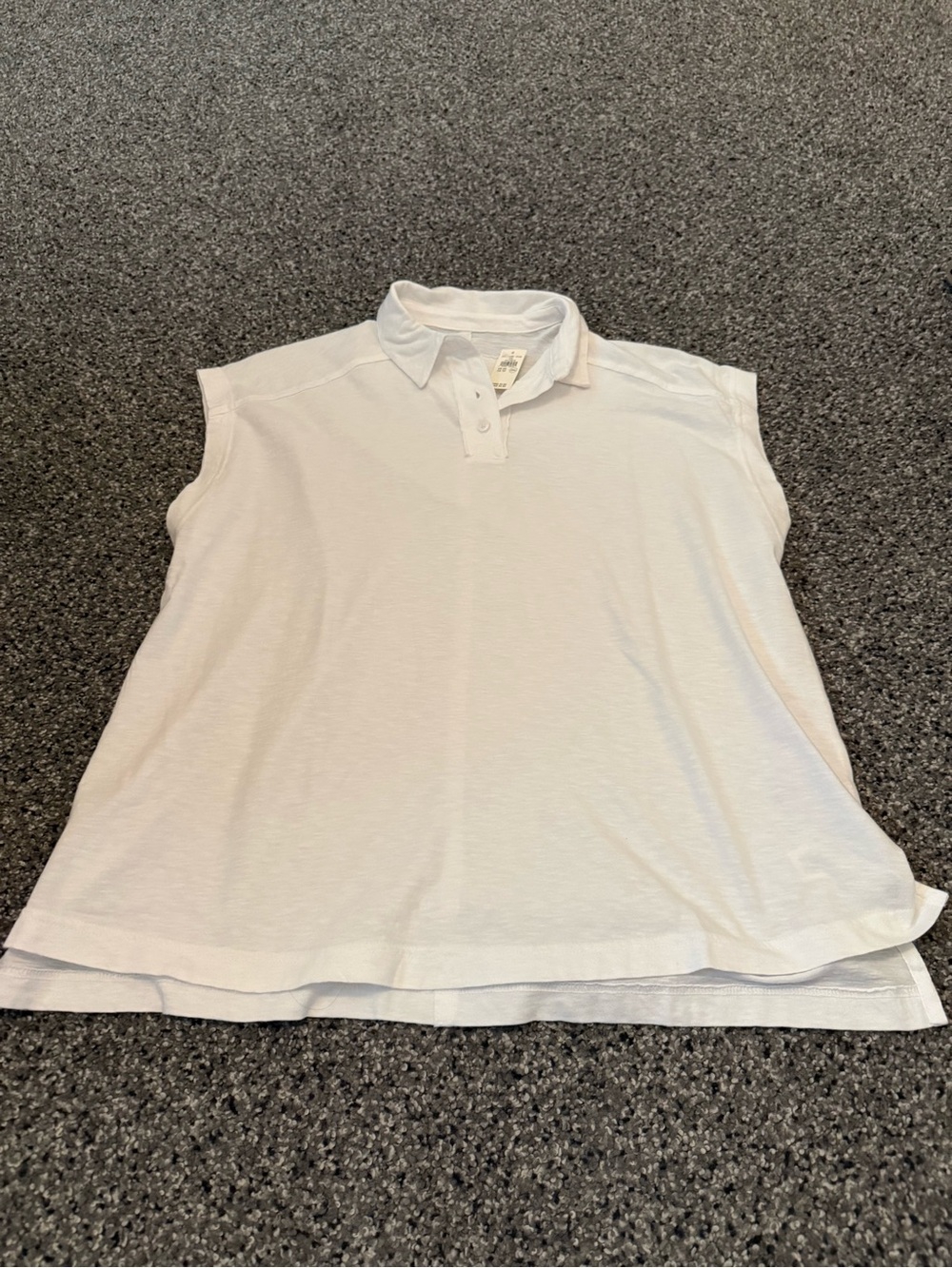 aerie White Sleeveless Polo Tank Top